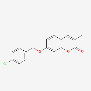 molecular formula C19H17ClO3 B5727470 7-[(4-chlorobenzyl)oxy]-3,4,8-trimethyl-2H-chromen-2-one 