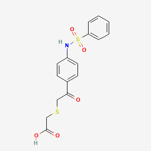 [(2-oxo-2-{4-[(phenylsulfonyl)amino]phenyl}ethyl)thio]acetic acid