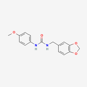 molecular formula C16H16N2O4 B5727517 N-(1,3-benzodioxol-5-ylmethyl)-N'-(4-methoxyphenyl)urea 