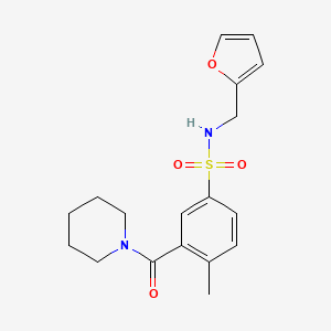 molecular formula C18H22N2O4S B5727521 N-(2-furylmethyl)-4-methyl-3-(piperidin-1-ylcarbonyl)benzenesulfonamide 