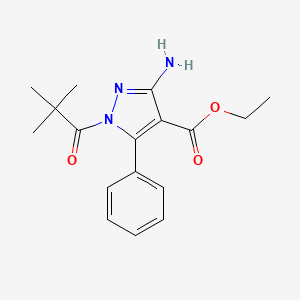 molecular formula C17H21N3O3 B5727533 ethyl 3-amino-1-(2,2-dimethylpropanoyl)-5-phenyl-1H-pyrazole-4-carboxylate 