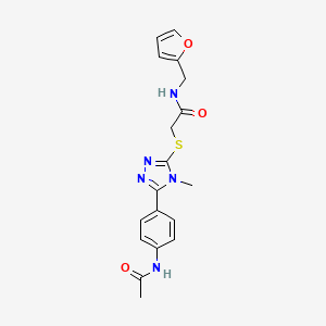 molecular formula C18H19N5O3S B5727539 2-({5-[4-(acetylamino)phenyl]-4-methyl-4H-1,2,4-triazol-3-yl}thio)-N-(2-furylmethyl)acetamide 
