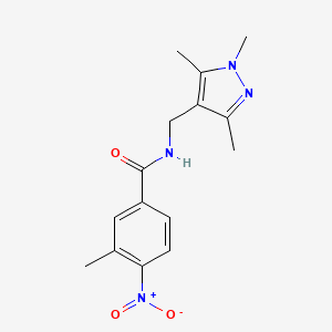 molecular formula C15H18N4O3 B5727547 3-methyl-4-nitro-N-[(1,3,5-trimethyl-1H-pyrazol-4-yl)methyl]benzamide 