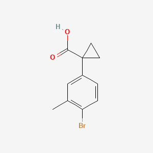 molecular formula C11H11BrO2 B572755 1-(4-溴-3-甲基苯基)环丙烷-1-羧酸 CAS No. 1314654-60-8