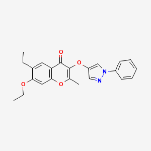 molecular formula C23H22N2O4 B5727569 7-ethoxy-6-ethyl-2-methyl-3-[(1-phenyl-1H-pyrazol-4-yl)oxy]-4H-chromen-4-one 
