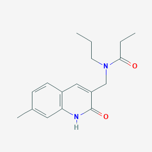 molecular formula C17H22N2O2 B5727584 N-[(2-hydroxy-7-methyl-3-quinolinyl)methyl]-N-propylpropanamide 