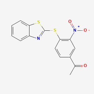 molecular formula C15H10N2O3S2 B5727590 1-[4-(1,3-benzothiazol-2-ylthio)-3-nitrophenyl]ethanone CAS No. 371935-76-1