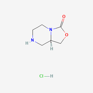 molecular formula C6H11ClN2O2 B572760 (R)-四氢-1H-恶唑并[3,4-a]吡嗪-3(5H)-酮盐酸盐 CAS No. 1212327-95-1