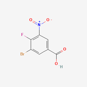 molecular formula C7H3BrFNO4 B572761 3-溴-4-氟-5-硝基苯甲酸 CAS No. 1290117-21-3
