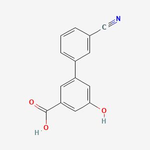 molecular formula C14H9NO3 B572766 3-(3-Cyanophenyl)-5-hydroxybenzoic acid CAS No. 1258637-09-0