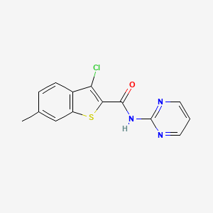 molecular formula C14H10ClN3OS B5727697 3-chloro-6-methyl-N-2-pyrimidinyl-1-benzothiophene-2-carboxamide 