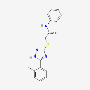molecular formula C17H16N4OS B5727733 2-{[5-(2-methylphenyl)-4H-1,2,4-triazol-3-yl]thio}-N-phenylacetamide 