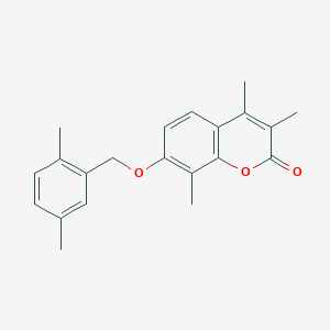 molecular formula C21H22O3 B5727743 7-[(2,5-dimethylbenzyl)oxy]-3,4,8-trimethyl-2H-chromen-2-one 