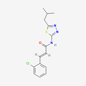 molecular formula C15H16ClN3OS B5727754 3-(2-chlorophenyl)-N-(5-isobutyl-1,3,4-thiadiazol-2-yl)acrylamide 