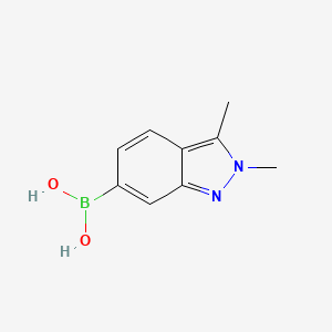 molecular formula C9H11BN2O2 B572776 2,3-二甲基-2H-吲唑-6-硼酸 CAS No. 1253912-00-3