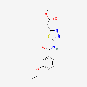 molecular formula C14H15N3O4S B5727768 methyl {5-[(3-ethoxybenzoyl)amino]-1,3,4-thiadiazol-2-yl}acetate 