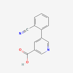molecular formula C13H8N2O2 B572779 5-(2-Cyanophenyl)nicotinic acid CAS No. 1263377-60-1