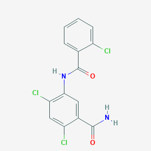 molecular formula C14H9Cl3N2O2 B5727822 2,4-dichloro-5-[(2-chlorobenzoyl)amino]benzamide 