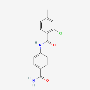 molecular formula C15H13ClN2O2 B5727836 N-[4-(aminocarbonyl)phenyl]-2-chloro-4-methylbenzamide 