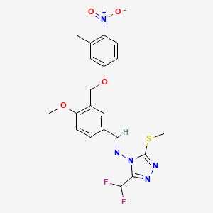 molecular formula C20H19F2N5O4S B5727869 3-(difluoromethyl)-N-{4-methoxy-3-[(3-methyl-4-nitrophenoxy)methyl]benzylidene}-5-(methylthio)-4H-1,2,4-triazol-4-amine 