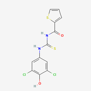 molecular formula C12H8Cl2N2O2S2 B5727875 N-{[(3,5-dichloro-4-hydroxyphenyl)amino]carbonothioyl}-2-thiophenecarboxamide 