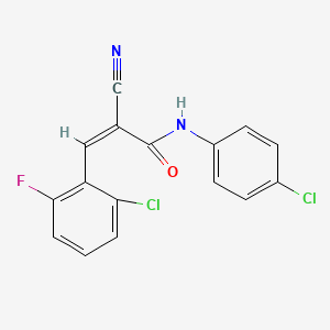 molecular formula C16H9Cl2FN2O B5727918 3-(2-chloro-6-fluorophenyl)-N-(4-chlorophenyl)-2-cyanoacrylamide 