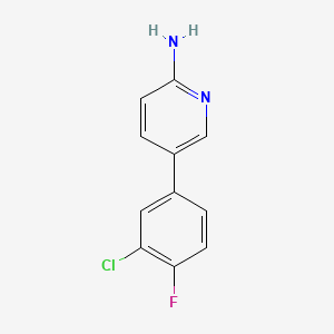 molecular formula C11H8ClFN2 B572793 5-(3-氯-4-氟苯基)吡啶-2-胺 CAS No. 1314985-70-0