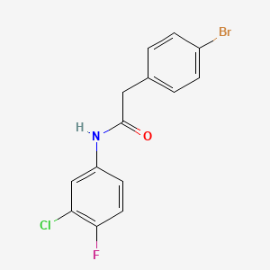molecular formula C14H10BrClFNO B5727945 2-(4-bromophenyl)-N-(3-chloro-4-fluorophenyl)acetamide 