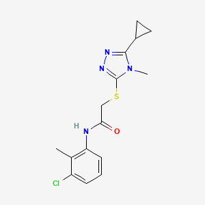 molecular formula C15H17ClN4OS B5727956 N-(3-chloro-2-methylphenyl)-2-[(5-cyclopropyl-4-methyl-4H-1,2,4-triazol-3-yl)thio]acetamide 