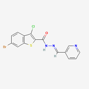 molecular formula C15H9BrClN3OS B5727964 6-bromo-3-chloro-N'-(3-pyridinylmethylene)-1-benzothiophene-2-carbohydrazide 