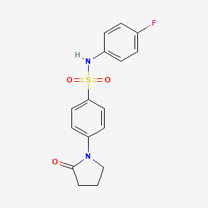 molecular formula C16H15FN2O3S B5727982 N-(4-fluorophenyl)-4-(2-oxo-1-pyrrolidinyl)benzenesulfonamide 