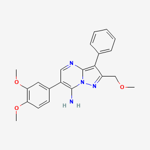 molecular formula C22H22N4O3 B5728007 6-(3,4-dimethoxyphenyl)-2-(methoxymethyl)-3-phenylpyrazolo[1,5-a]pyrimidin-7-amine 