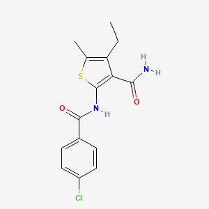 molecular formula C15H15ClN2O2S B5728045 2-[(4-chlorobenzoyl)amino]-4-ethyl-5-methyl-3-thiophenecarboxamide 