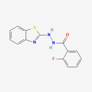 molecular formula C14H10FN3OS B5728057 N'-1,3-benzothiazol-2-yl-2-fluorobenzohydrazide 
