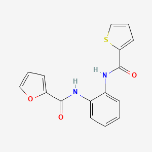 molecular formula C16H12N2O3S B5728080 N-{2-[(2-thienylcarbonyl)amino]phenyl}-2-furamide 