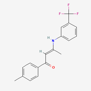 molecular formula C18H16F3NO B5728083 1-(4-methylphenyl)-3-{[3-(trifluoromethyl)phenyl]amino}-2-buten-1-one 