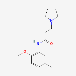 molecular formula C15H22N2O2 B5728106 N-(2-methoxy-5-methylphenyl)-3-(1-pyrrolidinyl)propanamide 