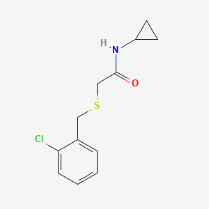 molecular formula C12H14ClNOS B5728114 2-[(2-chlorobenzyl)thio]-N-cyclopropylacetamide 