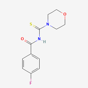 molecular formula C12H13FN2O2S B5728146 4-fluoro-N-(4-morpholinylcarbonothioyl)benzamide 