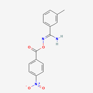 molecular formula C15H13N3O4 B5728199 3-methyl-N'-[(4-nitrobenzoyl)oxy]benzenecarboximidamide 