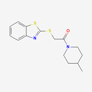 molecular formula C15H18N2OS2 B5728207 2-{[2-(4-methyl-1-piperidinyl)-2-oxoethyl]thio}-1,3-benzothiazole 