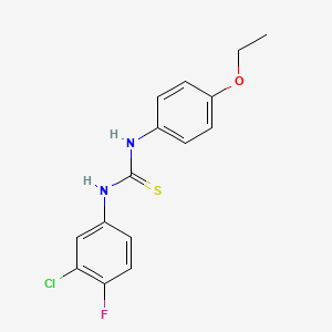 molecular formula C15H14ClFN2OS B5728213 N-(3-chloro-4-fluorophenyl)-N'-(4-ethoxyphenyl)thiourea 