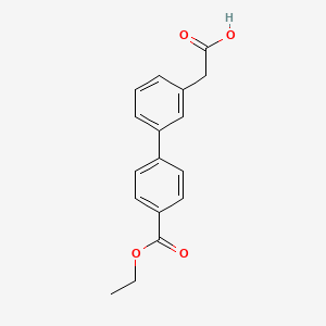 molecular formula C17H16O4 B572826 3-[4-(Ethoxycarbonyl)phenyl]phenylacetic acid CAS No. 1352318-71-8
