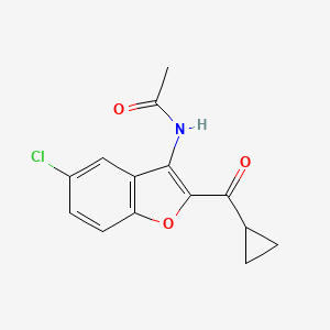 molecular formula C14H12ClNO3 B5728267 N-[5-chloro-2-(cyclopropylcarbonyl)-1-benzofuran-3-yl]acetamide 