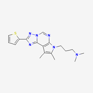 molecular formula C18H22N6S B5728272 3-[8,9-dimethyl-2-(2-thienyl)-7H-pyrrolo[3,2-e][1,2,4]triazolo[1,5-c]pyrimidin-7-yl]-N,N-dimethyl-1-propanamine 