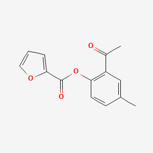 molecular formula C14H12O4 B5728275 2-acetyl-4-methylphenyl 2-furoate 