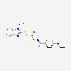 molecular formula C22H27N5OS B5728290 N'-[4-(diethylamino)benzylidene]-2-[(1-ethyl-1H-benzimidazol-2-yl)thio]acetohydrazide 