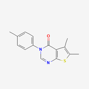 molecular formula C15H14N2OS B5728299 5,6-二甲基-3-(4-甲基苯基)噻吩并[2,3-d]嘧啶-4(3H)-酮 