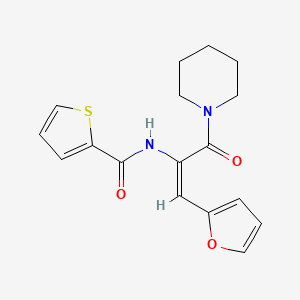 molecular formula C17H18N2O3S B5728307 N-[2-(2-furyl)-1-(1-piperidinylcarbonyl)vinyl]-2-thiophenecarboxamide 