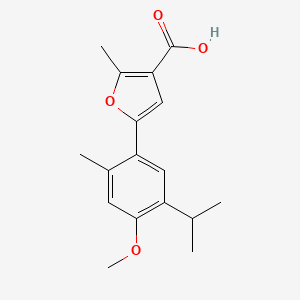 molecular formula C17H20O4 B5728314 5-(5-isopropyl-4-methoxy-2-methylphenyl)-2-methyl-3-furoic acid 